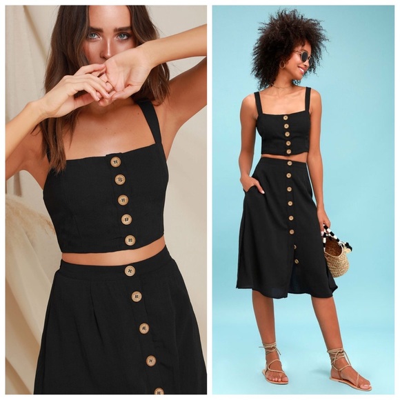 lulus black two piece dress